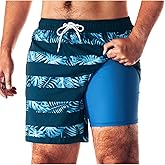 BRISIRA Men's Swim Trunks Swim Shorts 5 inch Compression Liner Bathing Suit Anti-Chafe Quick Dry Stretch Pockets