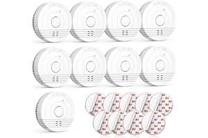 Jemay 9 Pack Smoke Detector, Fire Alarm Battery Powered, Smoke Alarm with Advanced Photoelectric Technology, Smoke Detectors with LED Indicator & Silence Button, Fire Safety for Home and Bedroom