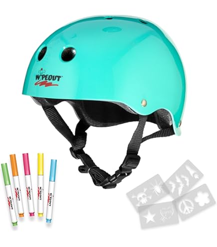 Wipeout Dry Erase Kids Helmet | Customizable Bike Skate Scooter Helmet Neon Pink