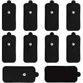 Lanieney 10 Pack Large TENS Unit Replacement Electrode Pads, Black | Upgraded Reusable Tens Unit Replacement Pads with 3.5mm Connector, Compatible with AUVON , TENS 7000 Devices