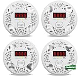 Vzmcov Carbon Monoxide and Smoke Detector LCD