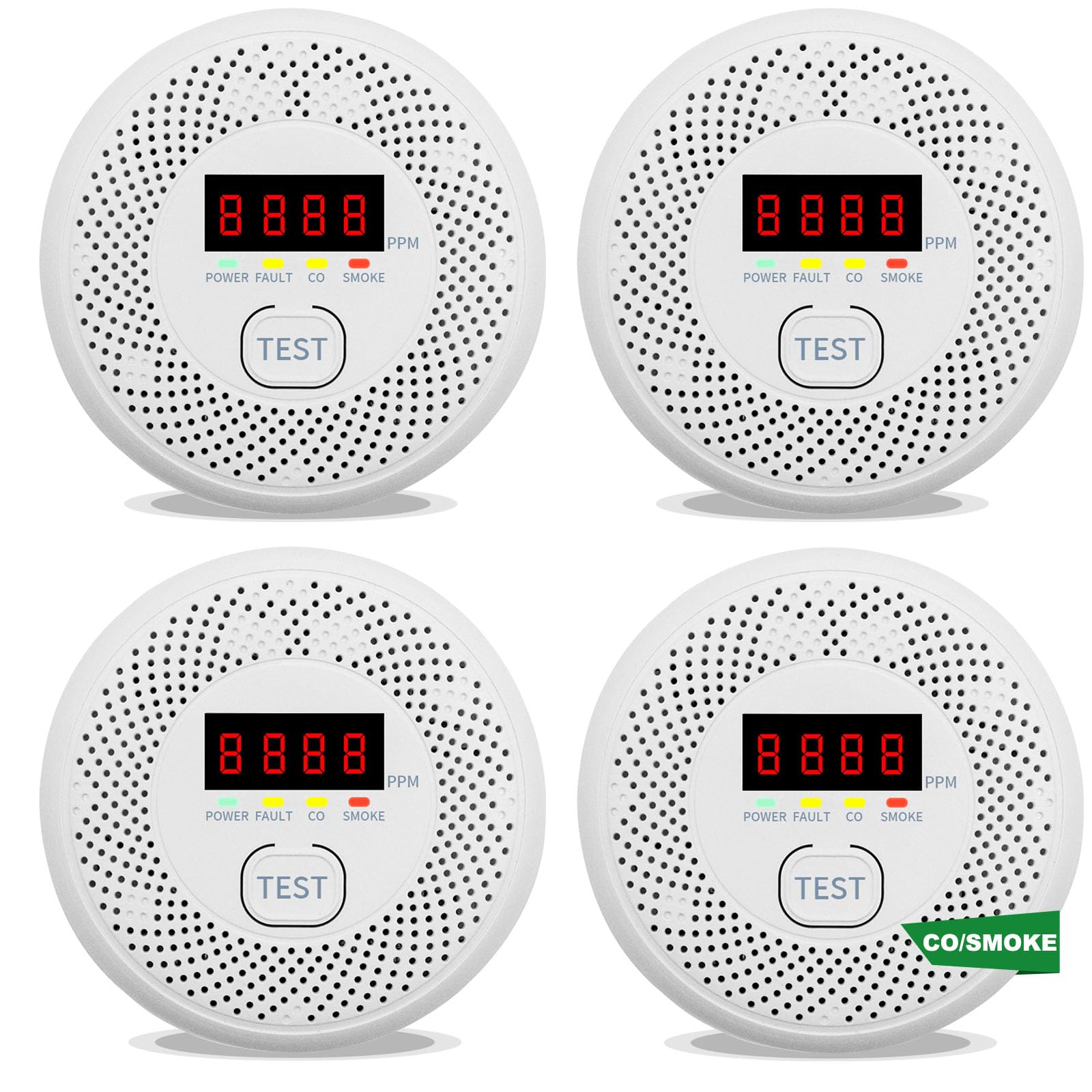 Vzmcov Carbon Monoxide and Smoke Detector LCD