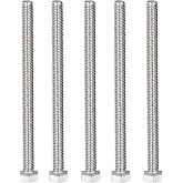 MroMax 5Pcs M8-1.25 Hex Bolts, M8 x 110mm Hex Head Screws Bolts | 304 Stainless Steel 18-8, Fully Threaded, External Hex Drive, for Mounting Chair, Rail, Wheels, Boat and Plastic Bumpers