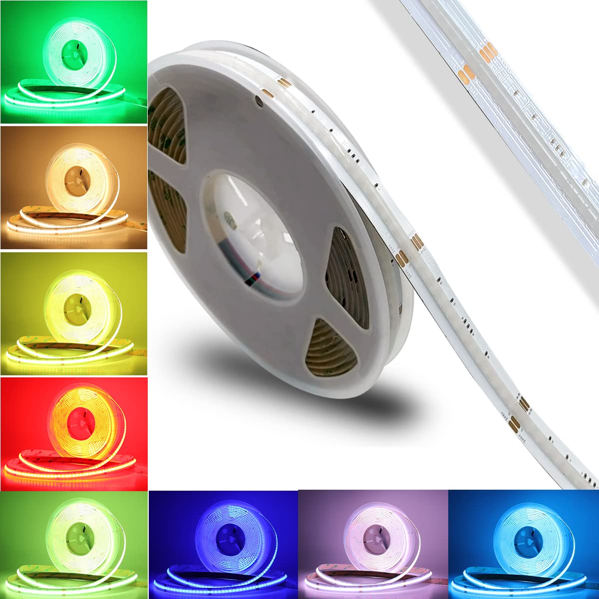 Boarda RGBW COB LED Strip, 4 in 1 RGB+WW 784 LEDs/m, 5m 3920 LEDs Flexible RGBW COB Tape for Party, Counter, Shelf, Home Decor