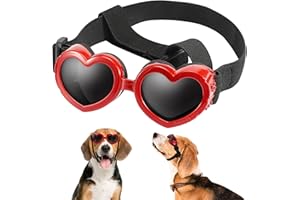 APOSU Dog Sunglasses Small Breed Goggles UV Protection with Adjustable Strap Doggy Heart Shape Anti-Fog Sunglasses Eye Wear Protection for Puppy Sun Glasses Doggie Windproof Glasses