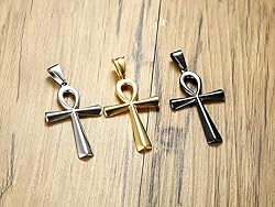HUANIAN Men's Stainless Steel Coptic Anka Cross