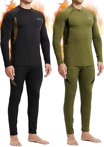 romision Long Johns for Men, Thermal Underwear Set with Fleece