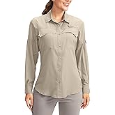 Pudolla Women's UPF 50+ UV Sun Protection Shirts Long Sleeve Fishing Hiking Shirt Cool Lightweight Travel Safari Shirts
