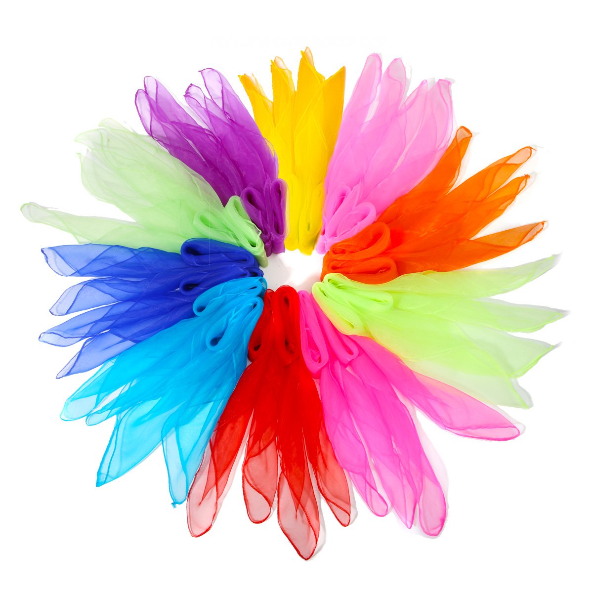 24 Pieces Scarves for Music and Movement Juggling Dance Scarves Square