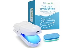 Toelight Nail Light Therapy by Tilcare - Fungal Nail Laser with Nail File for Discolored Toenail Treatment and Fingernail Hea