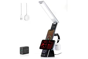 SNAP INVENT LED Table Lamp 20W Fast Wireless Charging for Apple Products - Dock Station iPhone, Watch AirPods QC 3.0 Adapter 