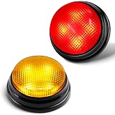BEAN LIEVE 2-Pack Game Buzzers - Super Bright 4-LEDs, Unique Sounds, Compact Portable &amp; Lock Switch - Trivia Buzzer System for Classroom, Jeopardy, Family Feud (Buzzers for Trivia Games)