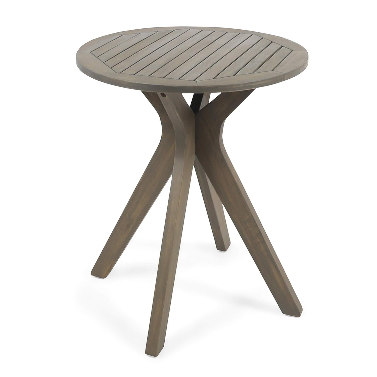 Christopher Knight Home 304871 Brigitte Outdoor Round Acacia Wood Bistro Table with X Legs, Grey: Industrial & Scientific