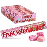 Fruit Tella Strawberry Chewy Candy with Fruit Juice 41g/1.44oz (Pack of 4)