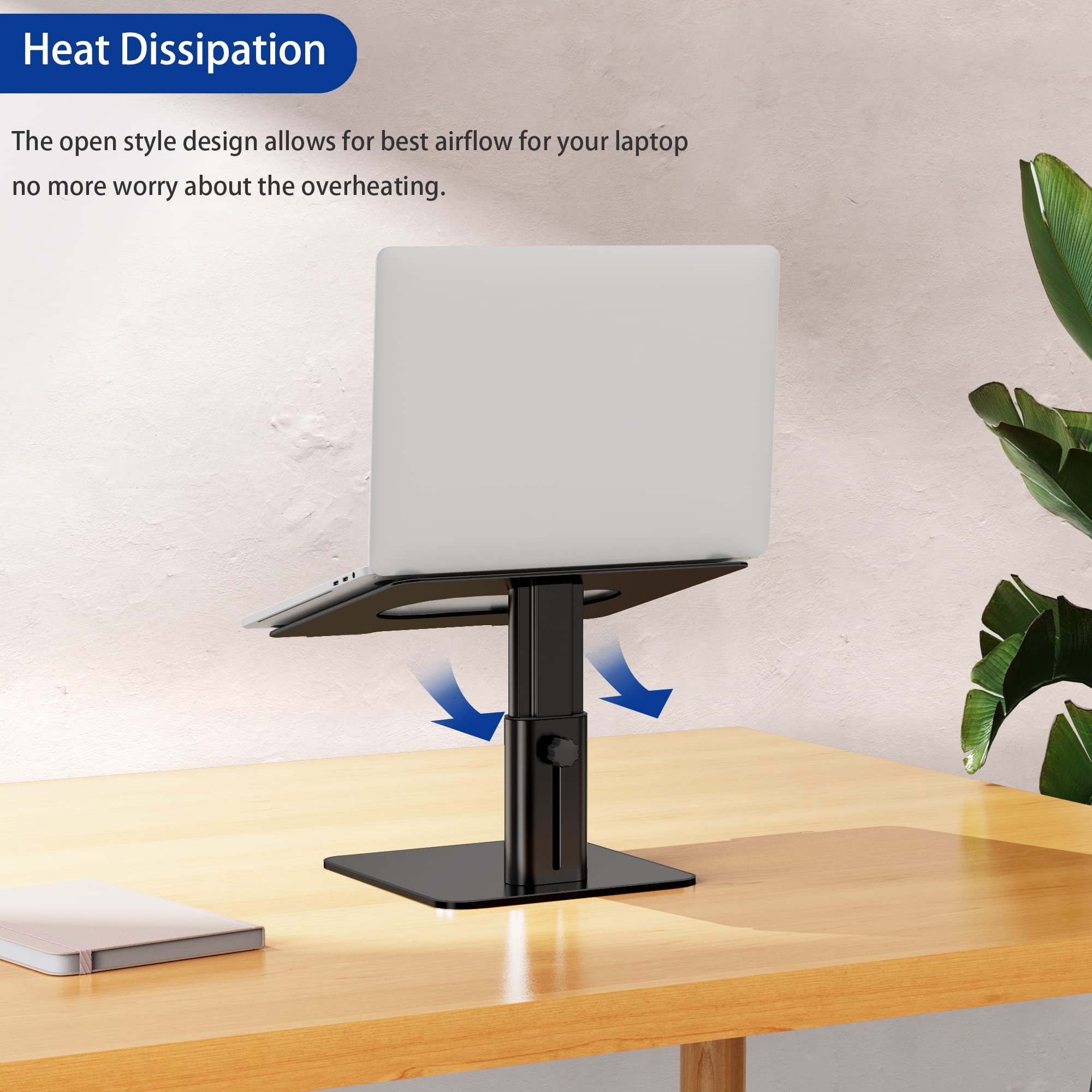 BESIGN LSX6N Laptop Stand, Ergonomic Adjustable Notebook Riser Holder, Computer Stand Compatible with Air, Pro, Dell, HP, Lenovo More 10-15.6" Laptops, Black - Image 9