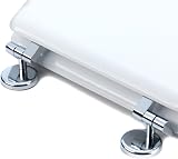 Beldray MDF Toilet Seat White Oval with Stainless Steel Release Hinge 360x428mm view 8