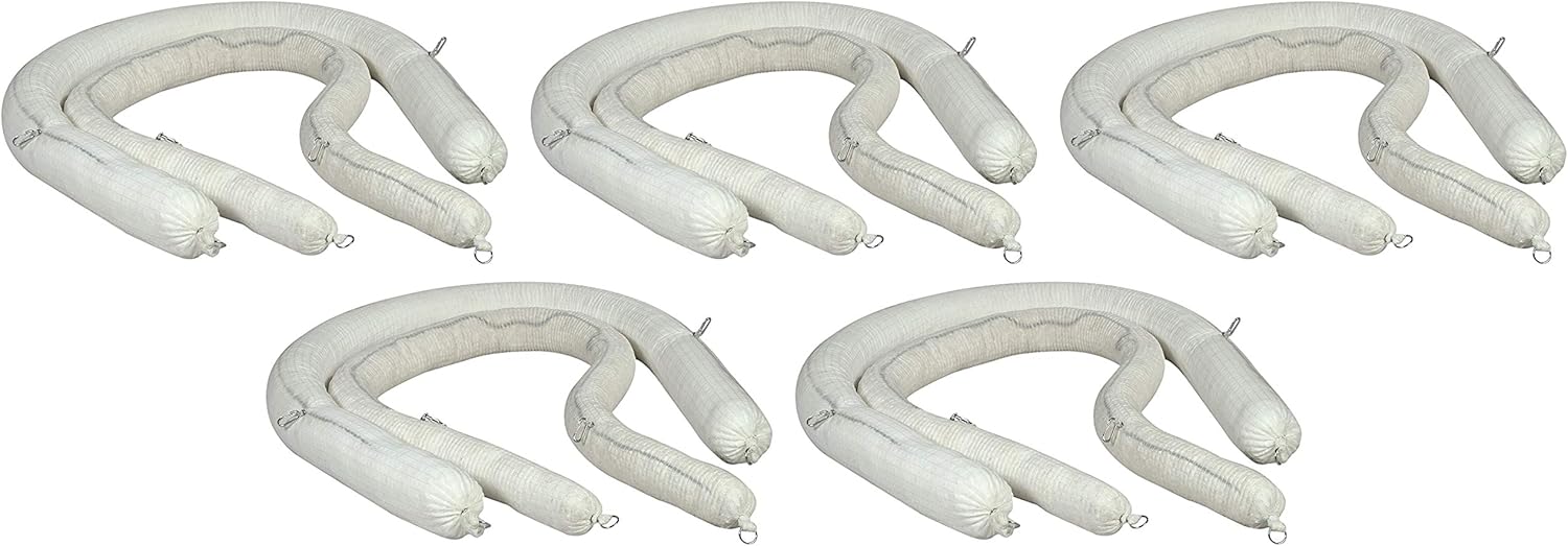 ESP 4WBOOM510 Poly-Cellulose Oil Only Super Absorbent Boom, 26 Gallon Absorbency, 5" Diameter x 10' Length, White (Case of 4): Industrial & Scientific