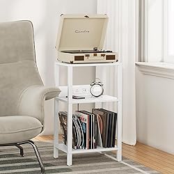 TUTOTAK Record Player Stand with Storage Up to 100