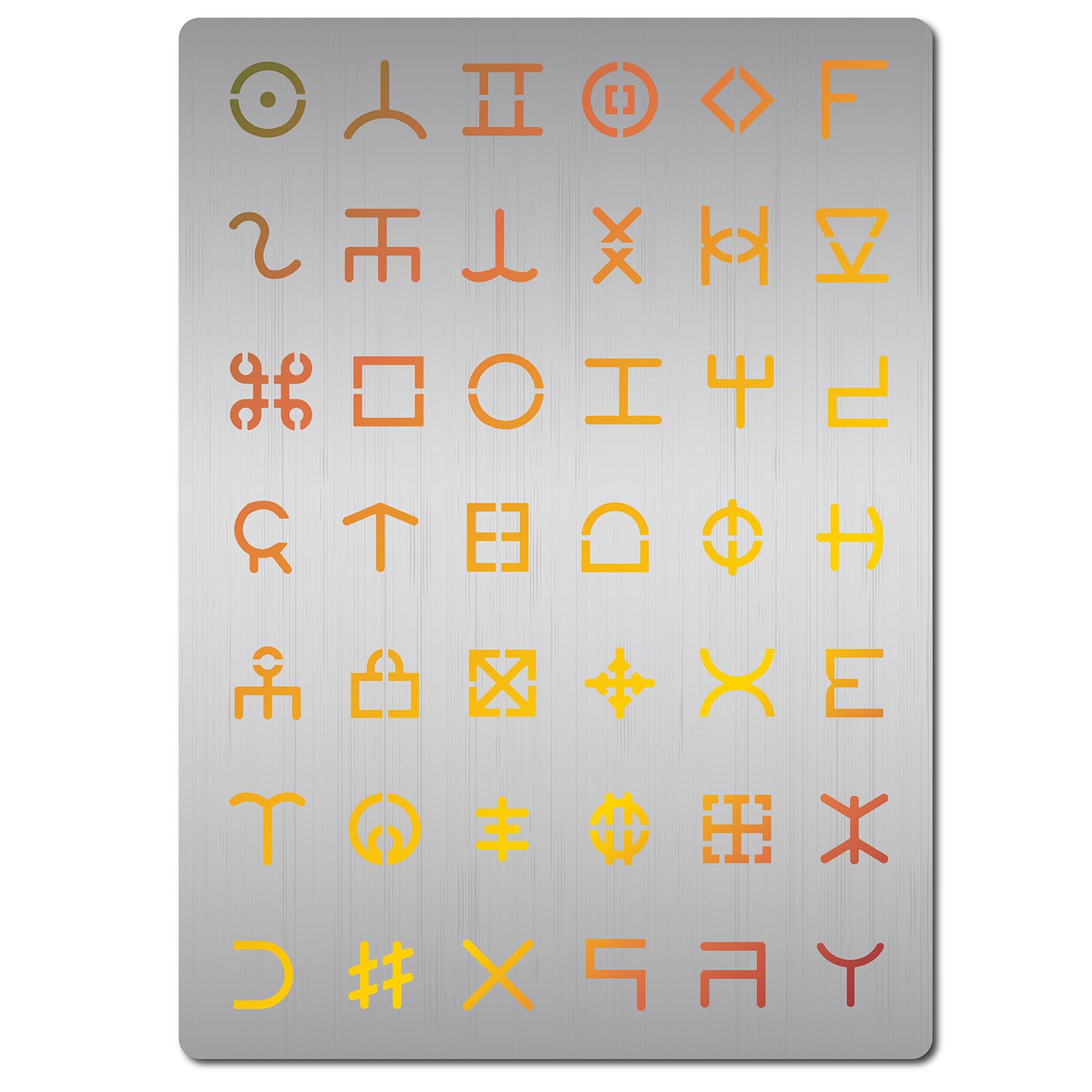 GORGECRAFT Metal Template Solar System Symbols Stainless Steel Stencils Reusable Assorted Shapes Sun Plant Sign Templates for Painting Wood Burning Engraving Home Decor Carving Scrapbook