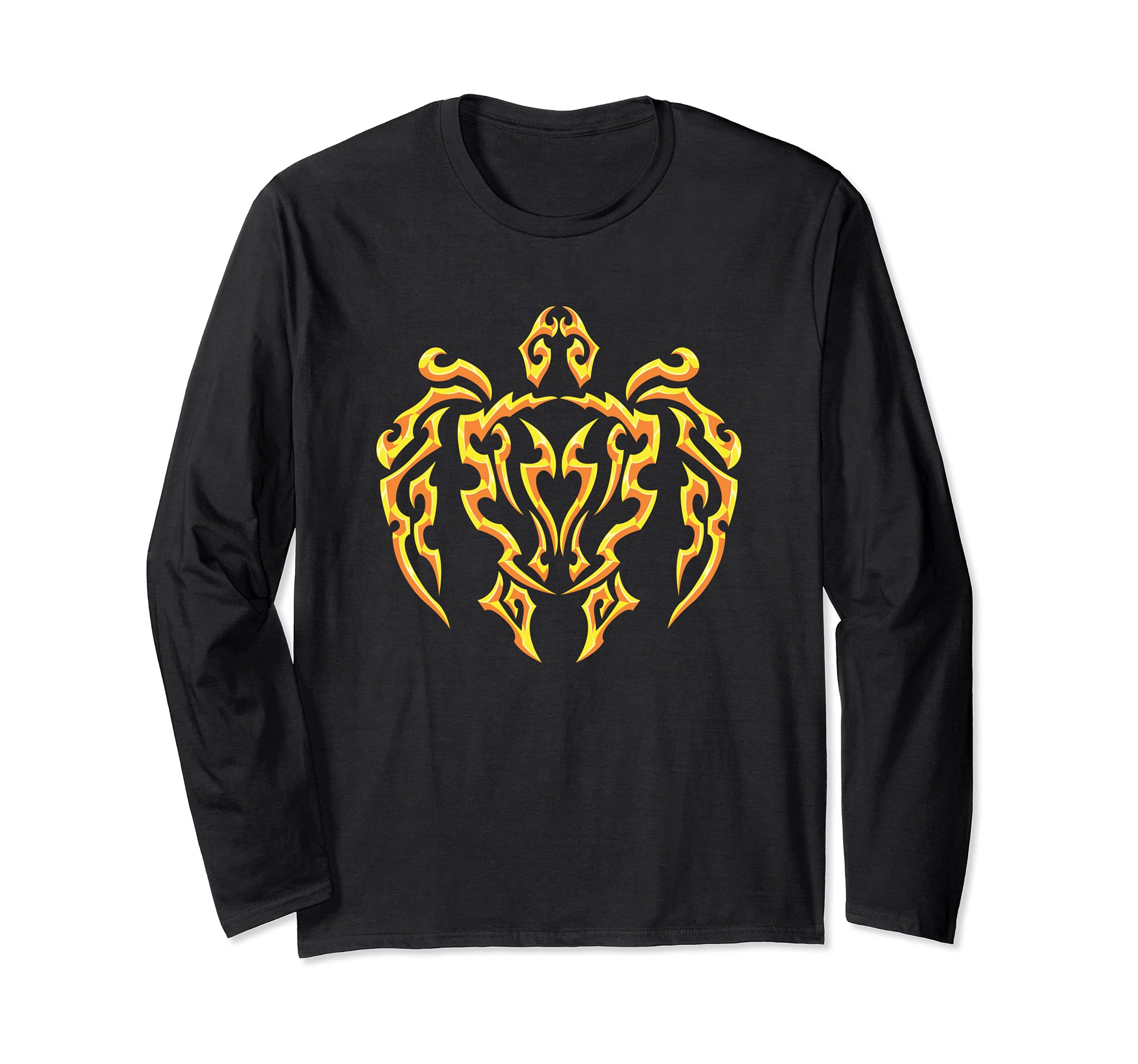 Maori Turtle - Electricity Symbol - Tribal Tattoo Divers Long Sleeve T-Shirt