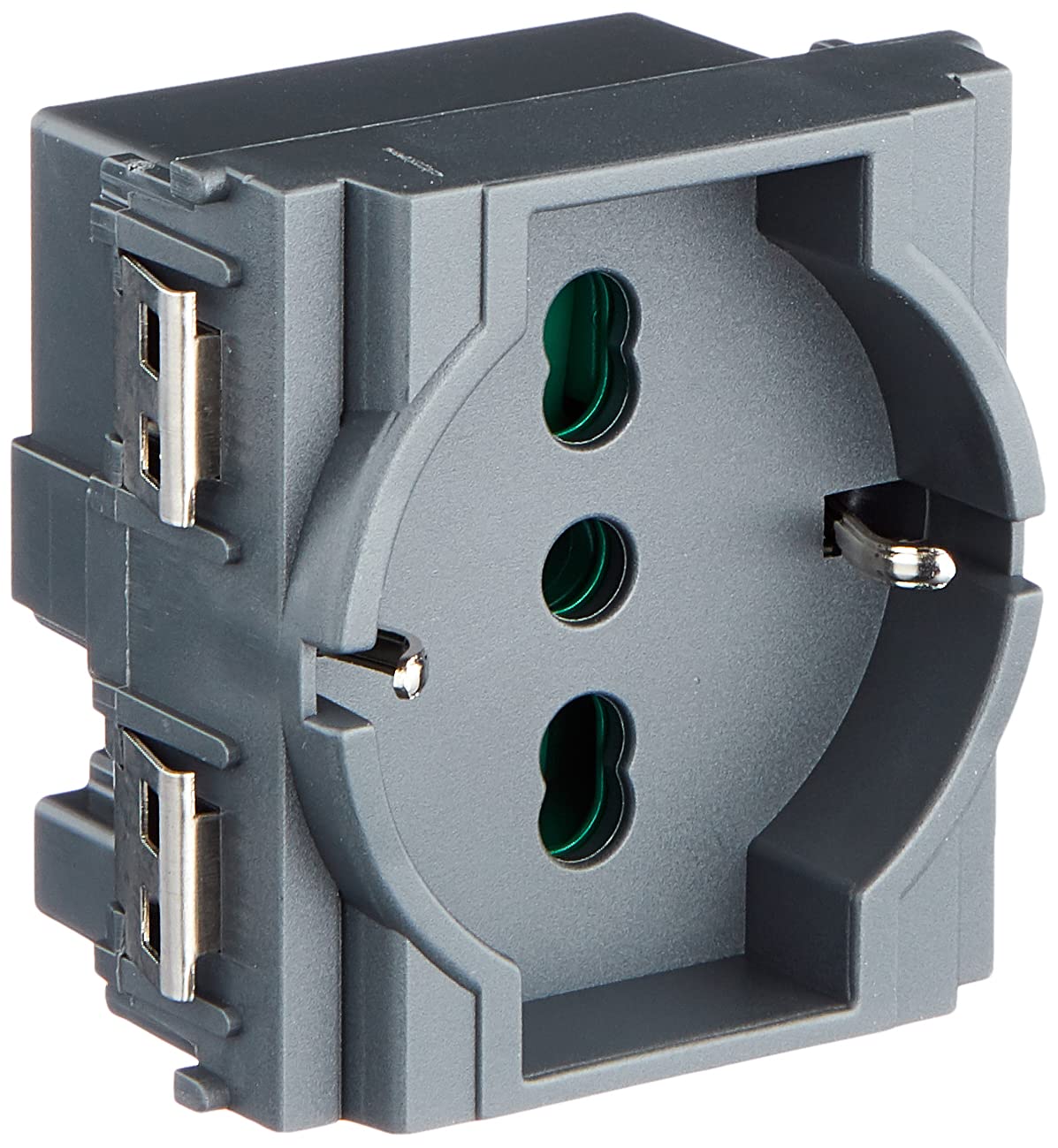 Vimar 0R16211 Wall Socket with Child Safety Lock, SICURY 2P+T 16 A 250 V, Universal use, Italian Standard P40, 2 modules