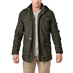CRYSULLY Men's Multi Cargo Pocket Tactical Safari