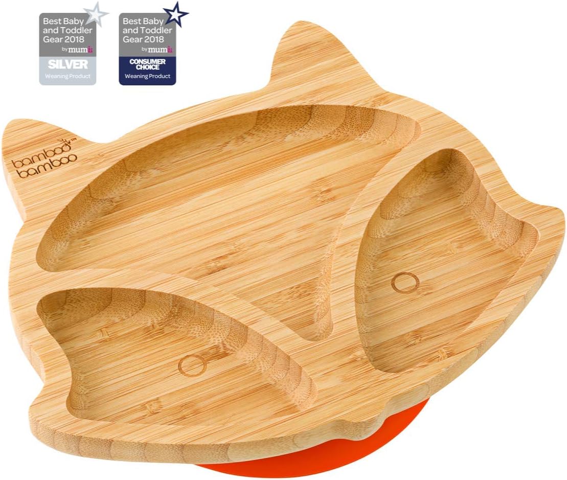 Assiette A Ventouse Pour Bebe Plat D Alimentation A Ventouse En Bambou Naturel En Forme De Tete De Renard Le Repas De Bebe Bebe Puericulture