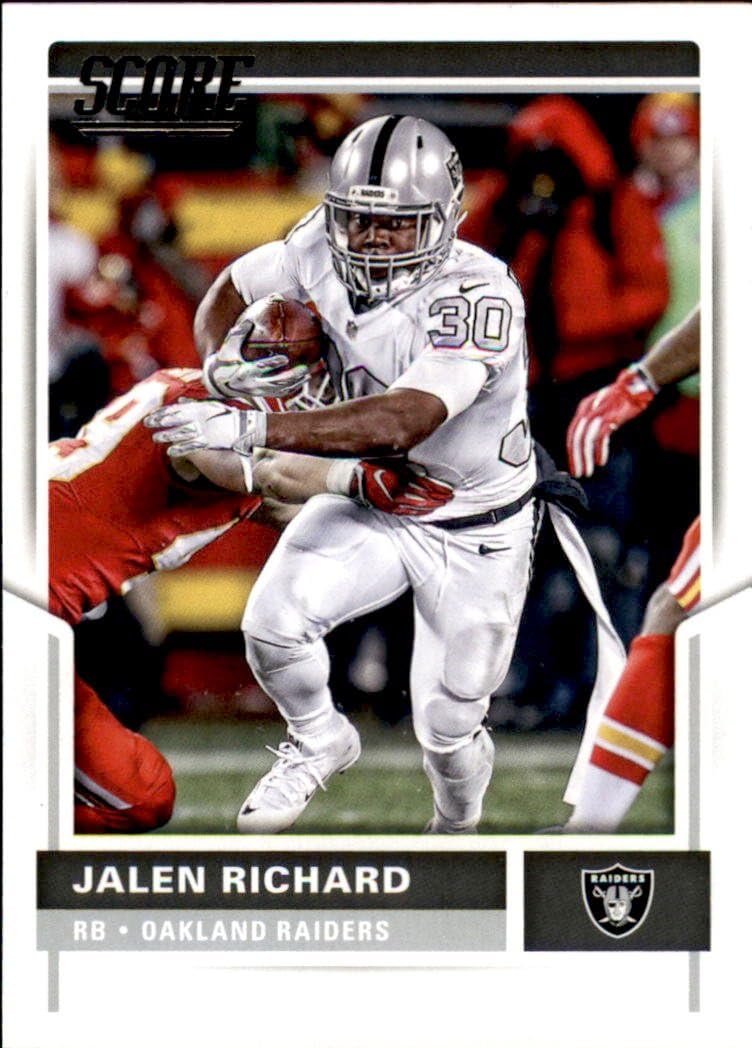 raiders football score on Amazon Com 2017 Score 65 Jalen Richard Oakland Raiders Football Card Collectibles Fine Art