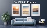 YiPinYin A1 Black Picture Frame Set of 3 with Mounts for A2 41x58.4cm view 6