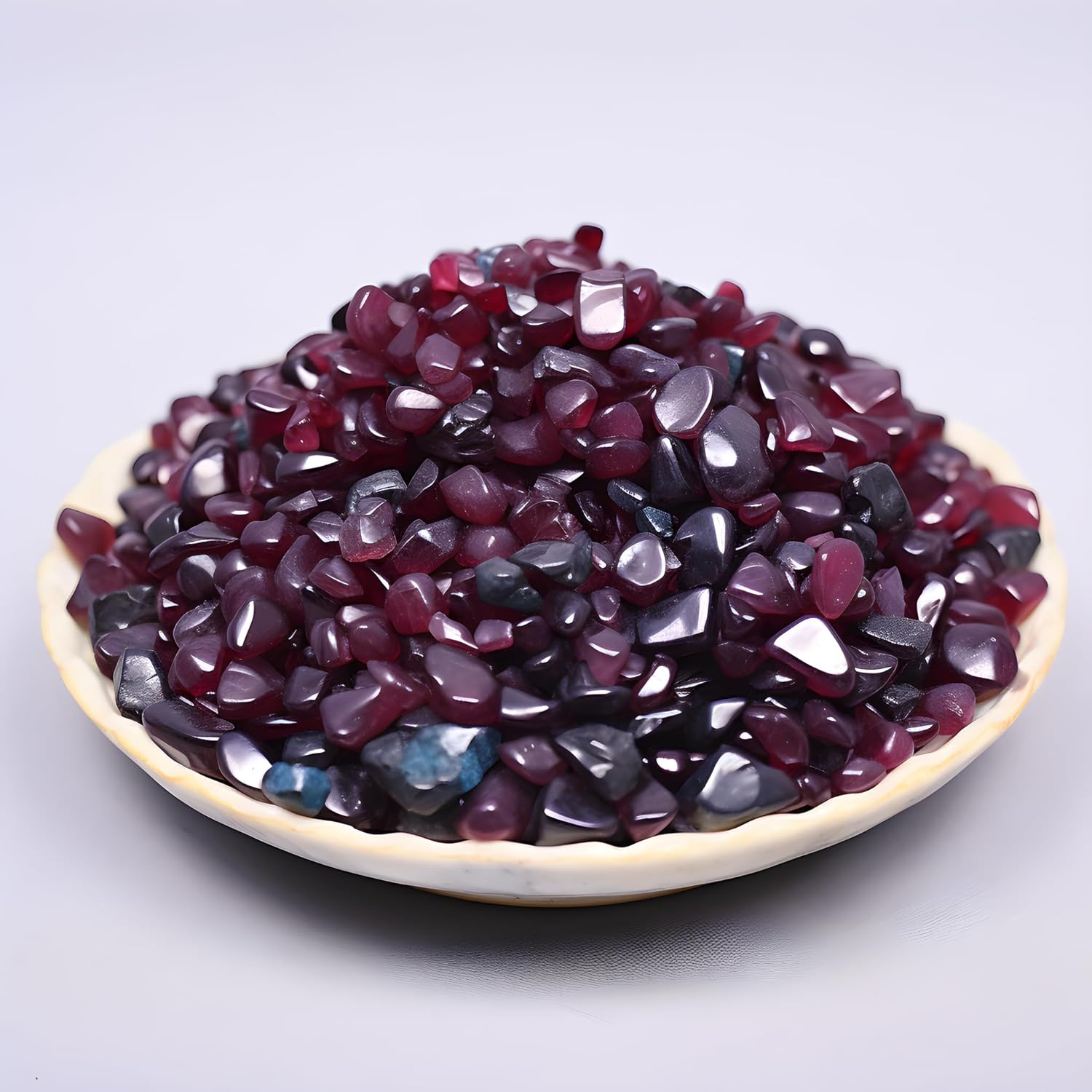 Indoor Fountains & Accessories - SigMntun Polished Garnet Crystals Chips, 10 Ounce - Handpicked Natural Tumbled Gemstones Rocks, Pebbles for Reiki, Chakra, Healing