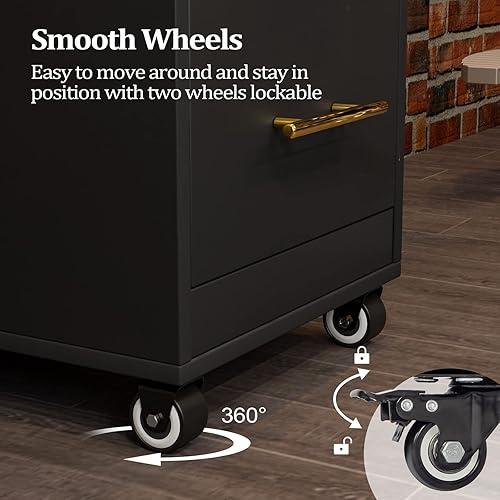 OmySalon Salon Trolley Cart with Wheels, Wooden Hair Storage