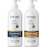 Edenika Botanicals Chamomile Shampoo and Conditioner Set, Calming Formula with Certified Organic and Natural Ingredients Intense Nourishment Makes Hair Feel Soft and Smooth 16oz Each
