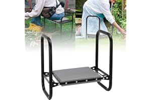 LAKEROD Heavy Duty Garden Kneeler & Seat with Handles - 10" Wide Garden Stool with 2" Thick Comfort Cushion,400lbs Capacity,Foldable Multifunctional Bench for Gardening Yard Work - for Seniors, Women, Men