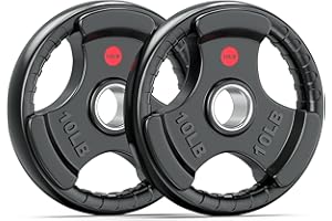 XDDIAS Rubber Weight Plates for Barbell, 2-Inch Olympic Grip Plate for Strength Training, Weightlifting and Bodybuilding in Home & Gym, Solid Cast Iron Weight Plates Pair and Sets