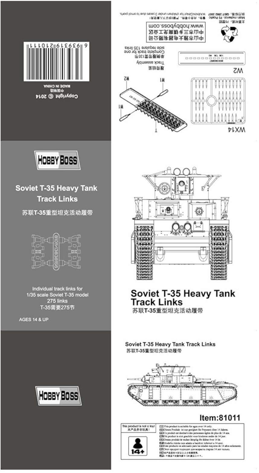 Hobbyboss 1:35 Scale Soviet T-35 Heavy Tank Track Links Assembly Kit