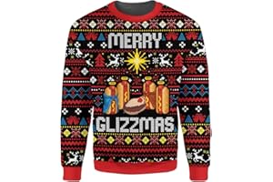 HIHI GLOBAL All Over Print Christmas Cowboy Sweatshirt - Fake Ugly Christmas Sweater