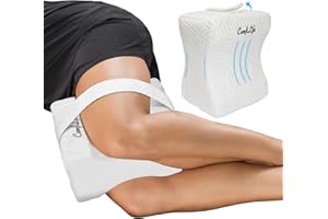 ComfiLife Knee Pillow for Side Sleepers – Cooling Leg Pillow for Side Sleeping – Knee Pillow with Strap for Hip Pain, Back Pain, Sciatica Pain Relief – Memory Foam Hip Pillow Contour Design