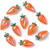 KitBeads 20Pcs Resin Red Carrot Charms AB Color Food Vegetable Pendants for Bracelets Jewelry Making Necklaces Earrings Crafts Bulk