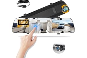 OILIEHU 4” Mirror Dash Cam Front and Rear for Car,1080p Full HD Rearview Mirror for Cars & Trucks,Dual Cameras with Parking Monitoring,Reversing Assistance,Loop Recording,G-Sensor,Night Vision