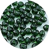 YUEXIGO 500pcs 4mm Crystal Glass Beads for Jewelry Making, Faceted Rondelle Glass Spacer Beads for Wind Chimes Bracelet Earring Necklace DIY Craft(Dark Grass Green)