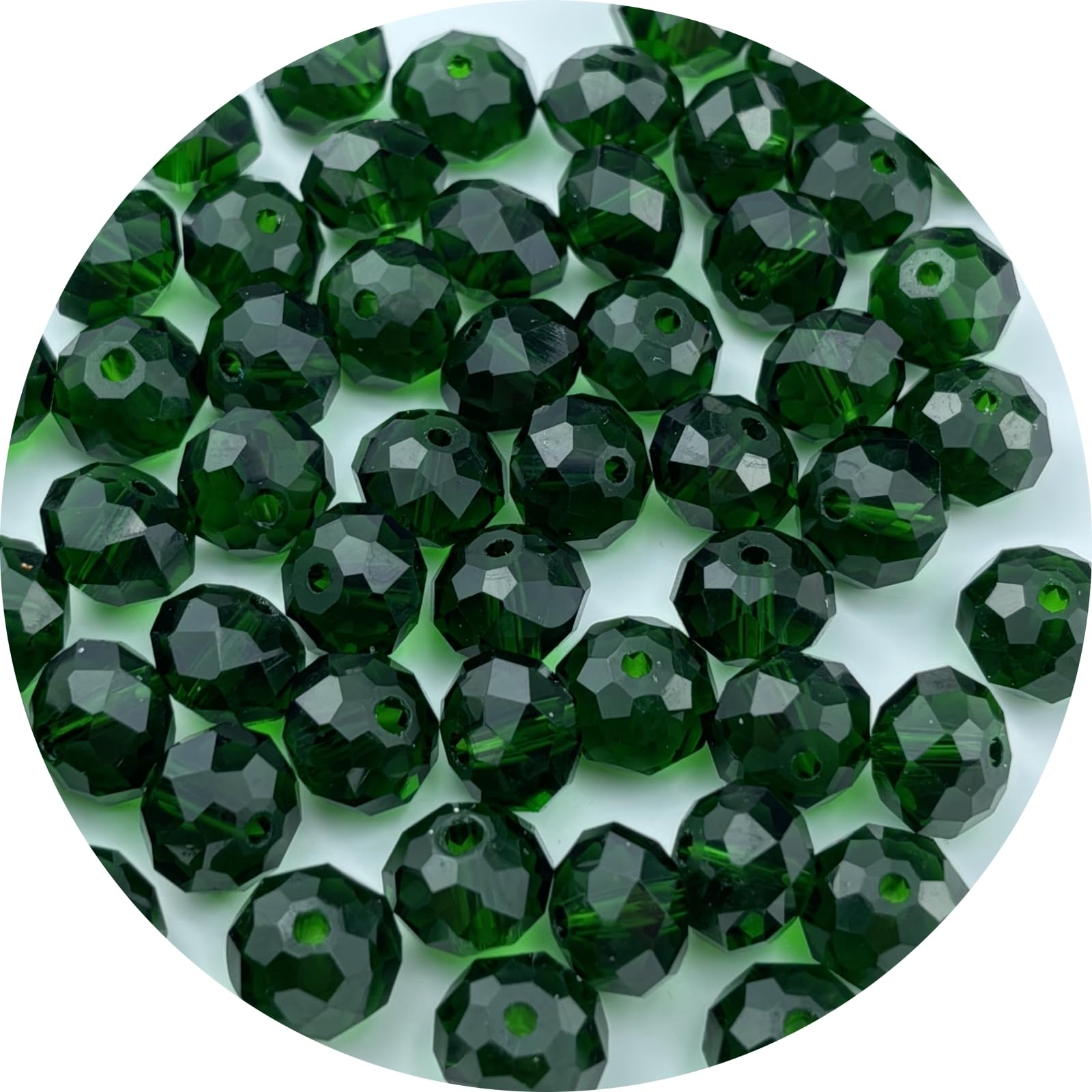 Photo 1 of YUEXIGO 600pcs 3mm Crystal Glass Beads for Jewelry Making, Faceted Rondelle Glass Spacer Beads for Wind Chimes Bracelet Earring Necklace DIY Craft(Dark Grass Green)