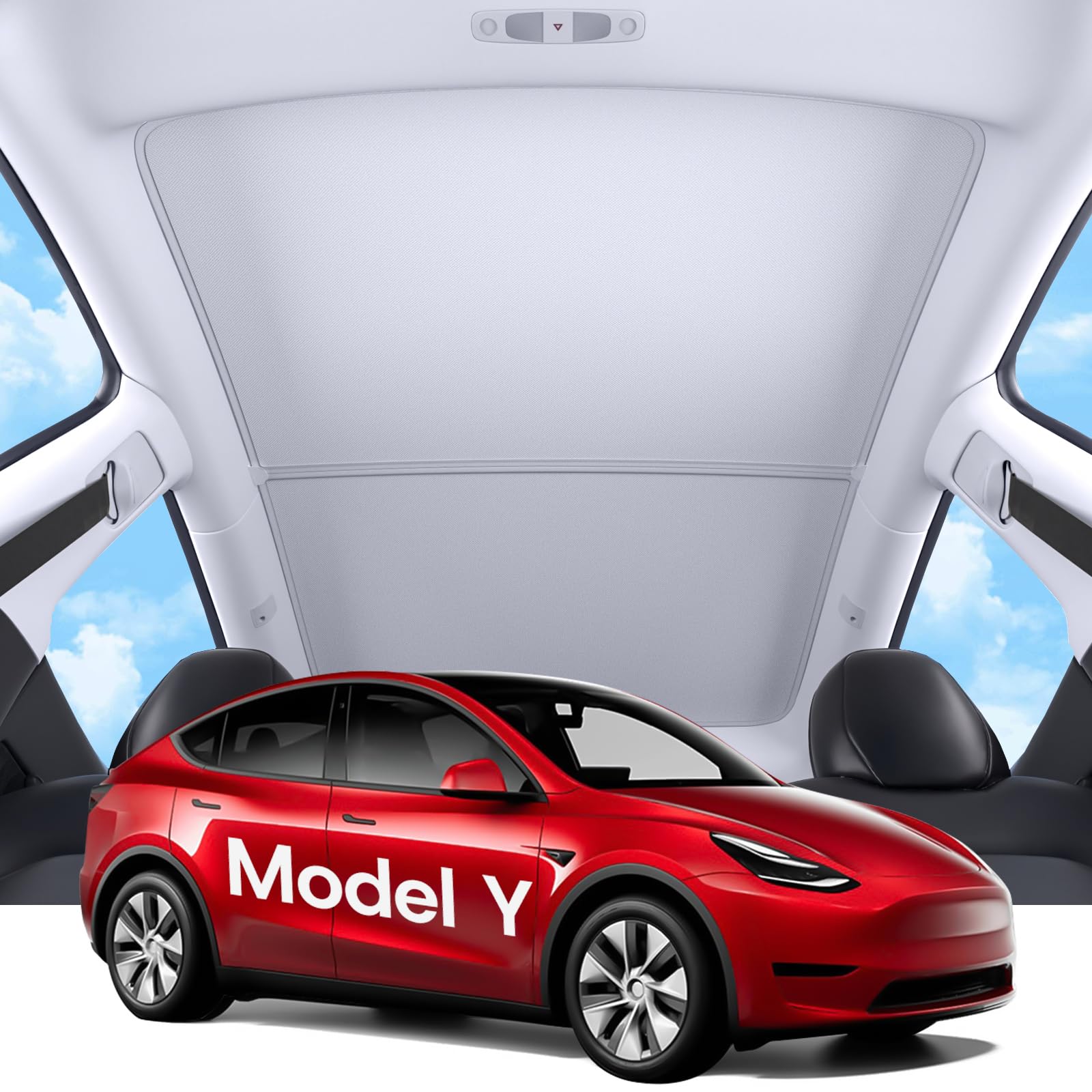 Photo 1 of SUMK 2025 Upgrade Sunshade Roof for Tesla Model Y Accessories, [Graphene Cooling Tech & High Density Honeycomb] No Sag & No Light Leakage Magnetic Adsorbed Design for Model Y Sun Shade 2020-2025 2pcs