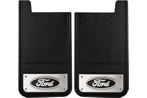 Ford Heavy Duty Rear 12 X 23 Mud Guards, 12" x 23" Rear Mud Guards by Plasticolor (001838R01), Black