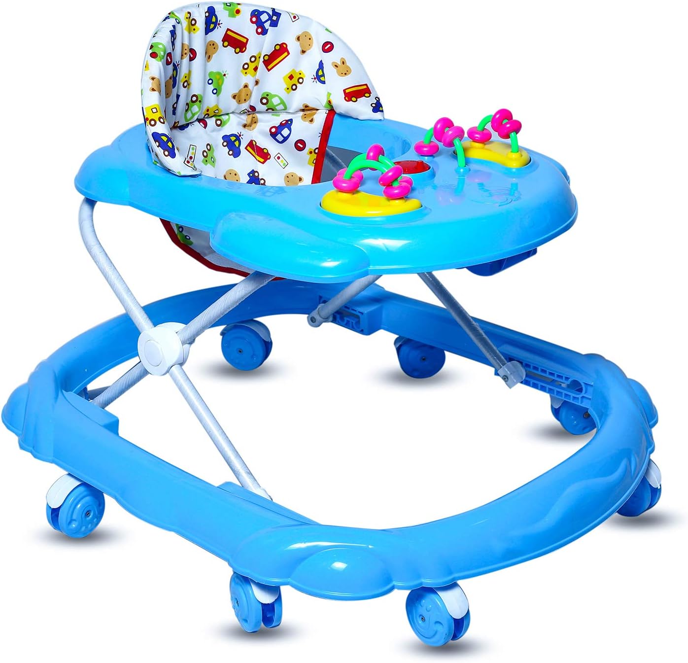 GoodLuck Baybee Lunaa Round Baby Walker for Kids with 3 Position Height Adjustable Kids Walker with Fun Toys & Activities for Babies/Children (6 Months to 2 Years) (Blue)