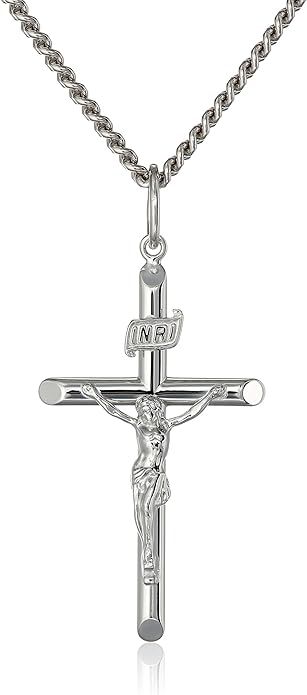 Men's Sterling Silver Crucifix Pendant 