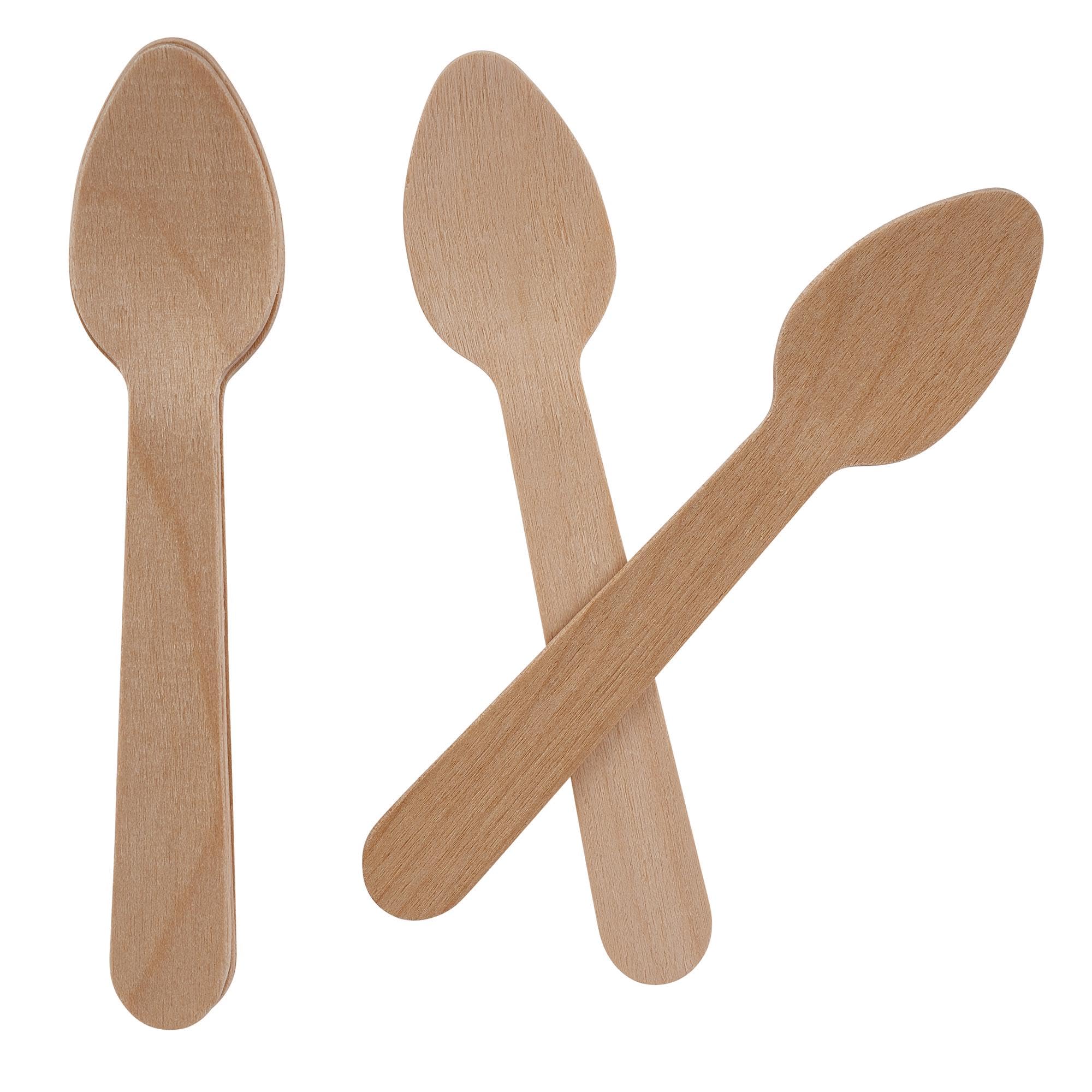 Efforias Wooden Disposable Cutlery - Biodegradable & Plastic Free Wooden Cutlery - Ideal for Wedding, Picnic, Party, Office Eco Friendly (100 Spoons)