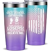 Fufandi Grandma Gifts - Grandmas Christmas Gift, Mothers Day Birthday Gifts for Grandmas, Grandmother, Nana - Best Grandma Ever Gift from Grandchildren - Tumbler Cup 20oz