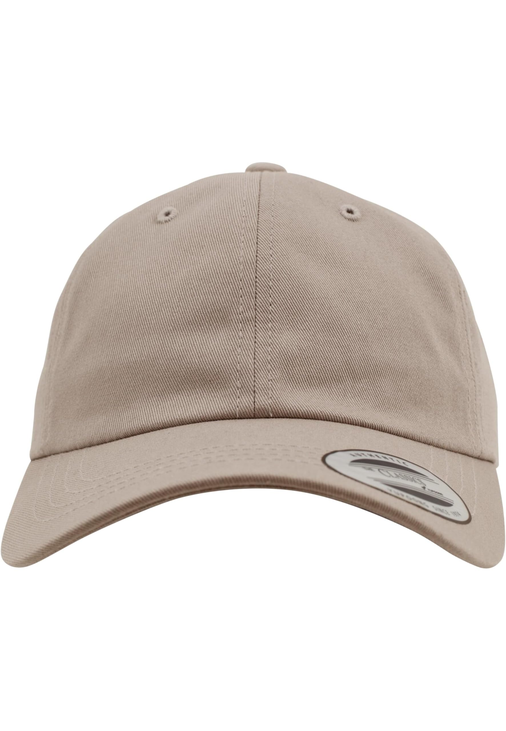 Yupoong Flexfit Low Profile Cotton Twill Unisex Dad Hat Cap für Damen und Herren, 6 Panel Baseball Cap unstructured mit Messingverschluss, khaki, One Size