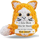 tGifGLonyi Funny Valentine Gifts for Him Her Cat Lover Positive Crochet Cats Present, Birthday Gifts for Women Men, Mini Vlentines Day Gift for Wife Husband