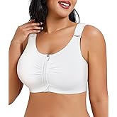 CYDREAM Front Zip Closure Bras for Women No Underwire - Wireless Comfort Compression Support Adjustable Everyday Bra